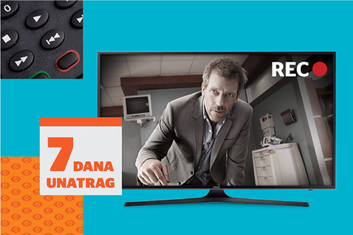 TV sučelje i natpis 7 dana unatrag