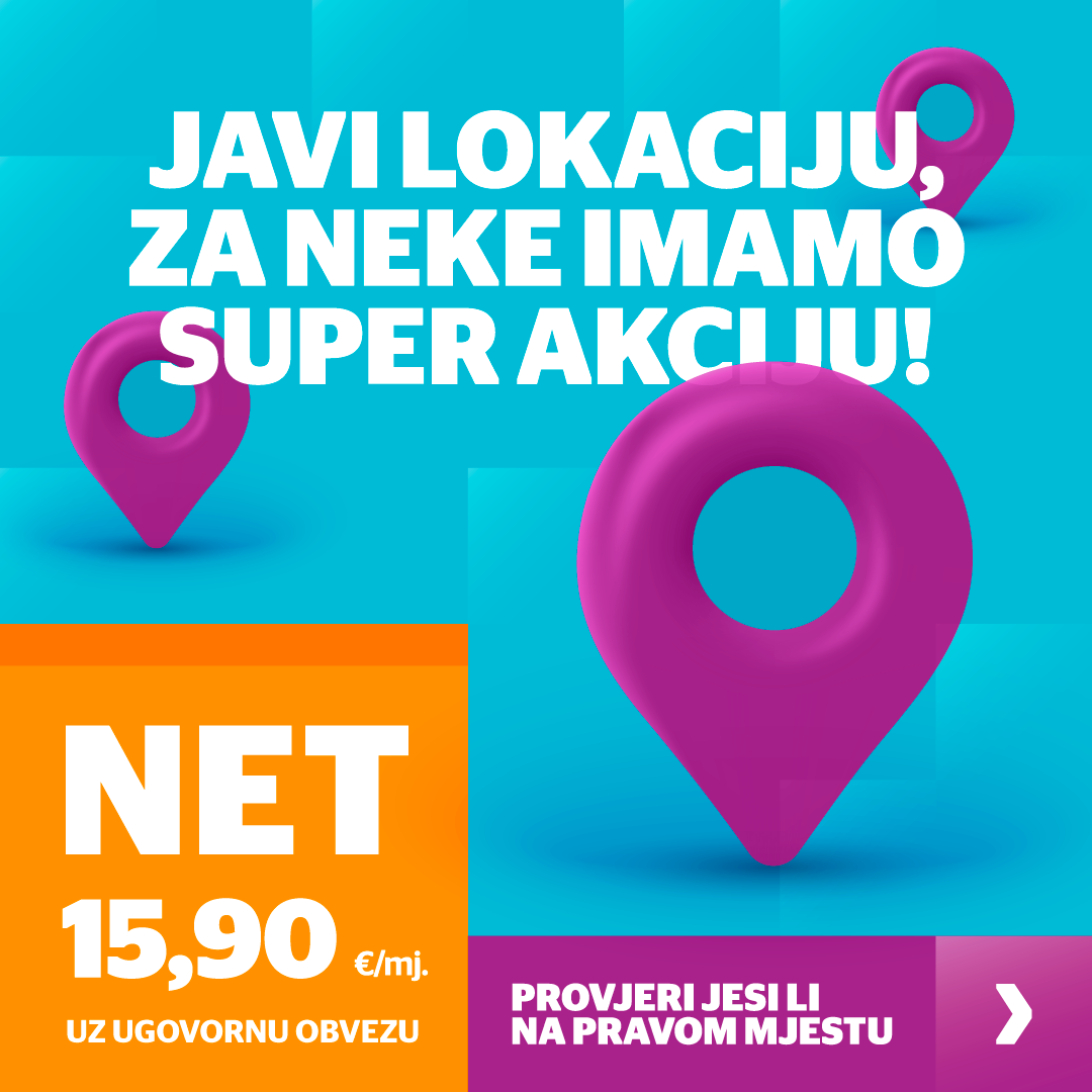 Na posebnom području nudimo Net 15,90 € mjesečno uz ugovornu obvezu.